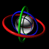 Une boule transparent avec des anneaux autour