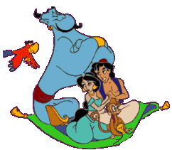 Gif génie avec Aladdin et Jasmine