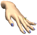 Gifs main avec une bague et diamant