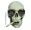 Gifs tete de mort qui fume une cigarette