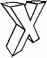 lettre x en noir et blanc