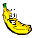 Gifs banane jaune souriante