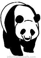 clip art panda noir et blanc