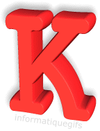 Clipart lettre K majuscule rouge