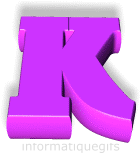 La lettre K majuscule en rose violet