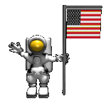 Personnage cosmonaute avec drapeau americain