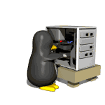 Gif anime Pingouin linux