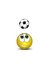 Gif smiley qui joue avec un ballon de foot
