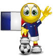 Smiley ballon de foot avec drapeau français