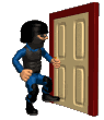 Gif anime gendarme qui défonce la porte