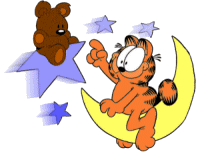 Garfield sur la lune et son ourson etoile