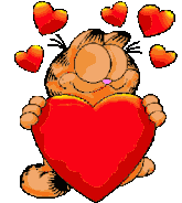 Gifs Garfield amoureux avec pleins de coeurs