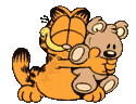 Gif anime Garfield et son petit ourson