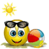 Jouer au soleil avec lunette et ballon