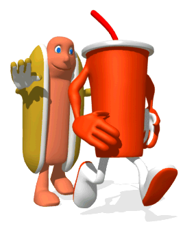 Boisson chaude et hot dog