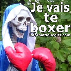 Squelette boxeur avec gant