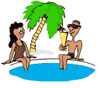 Gif plage avec un palmier et un couple