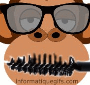 Image de singe avec mascara brosse applicatrice