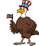 gif oiseau qui agite un drapeau américain