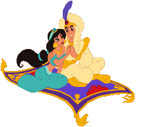 Gifs Aladdin sur le tapie volant et jasmine
