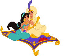 Gifs Aladdin sur le tapie volant et jasmine