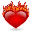 St valentin gif coeur flamme