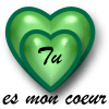 Un coeur sur un coeur de couleur vert