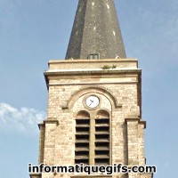 Photo grande eglise avec horloge