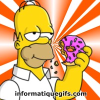 Photo homer qui mange un gateau