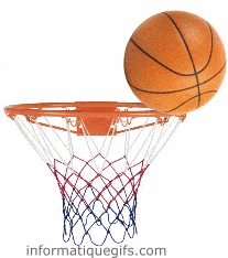 Le panier de basket avec une balle