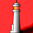image phare animé avec une lampe qui tourne