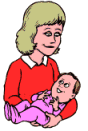Gif maman avec un enfant dans ses bras