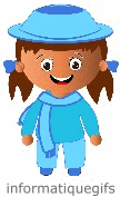 Une fille avec un chapeau sur la tete