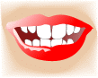 Gif bouche avec des lèvres rouge