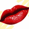 Gif bouche avec des lèvres avec des coeurs