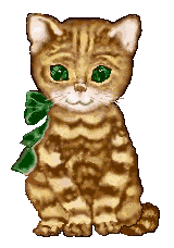 gifs animes chat avec un ruban vert