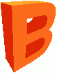 3D letter B orange
