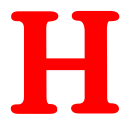 La lettre H en rouge