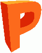 3D letter P orange