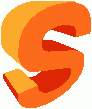 orange 3D lettre s