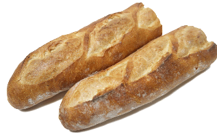 baguette coupe en deux