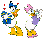 Couple amoureux donald et daisy