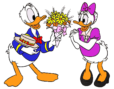 Il offre un bouquet de fleur a Daisy