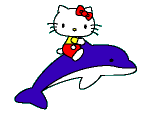 Clip art Hello kitty avec dauphin