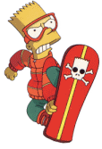 clipart bart avec skateboard