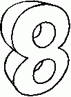 illustration chiffre 8 en noir et blanc