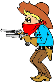 illustration cow boy avec pistolet