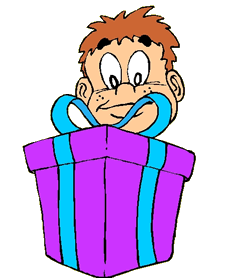 Clipart enfant qui decouvre un cadeau