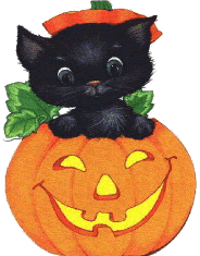 clipart de citrouille avec chat noir