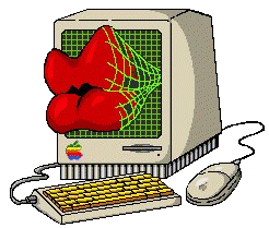 des levres qui sort du PC